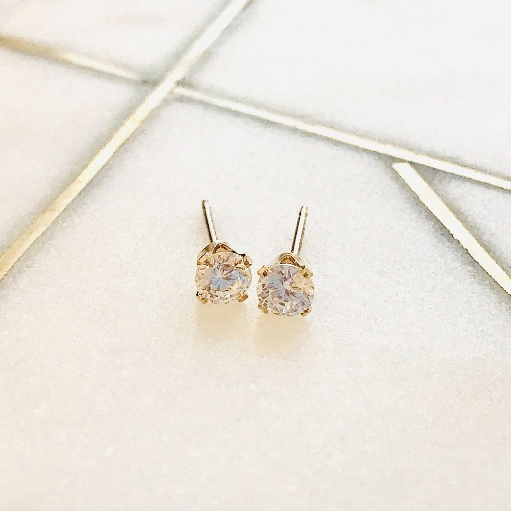 14K gold filled cz diamond studs